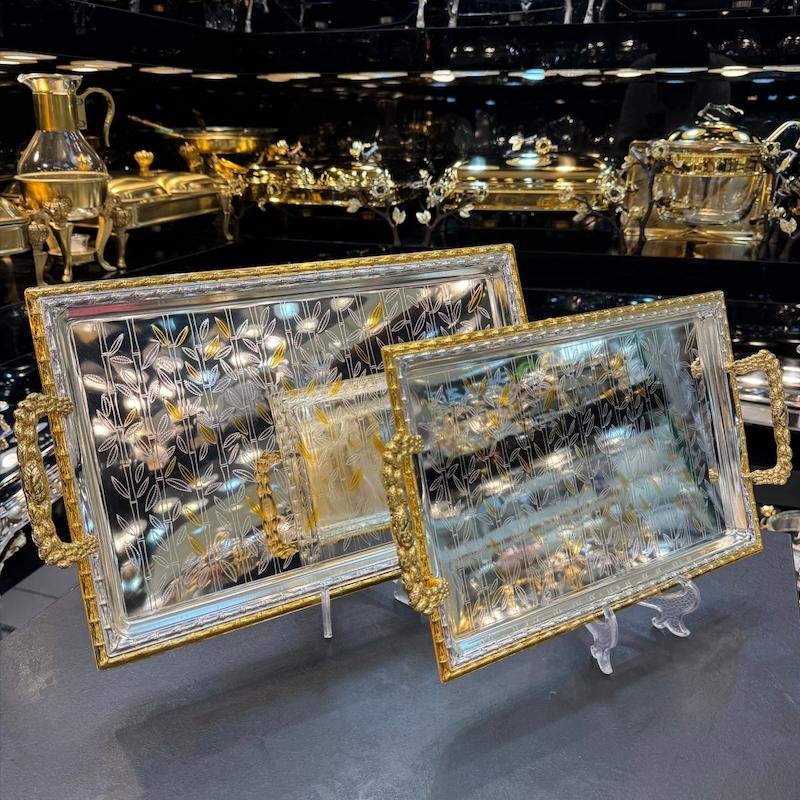 سینی دو سایز اماراتی استیل کد 4050