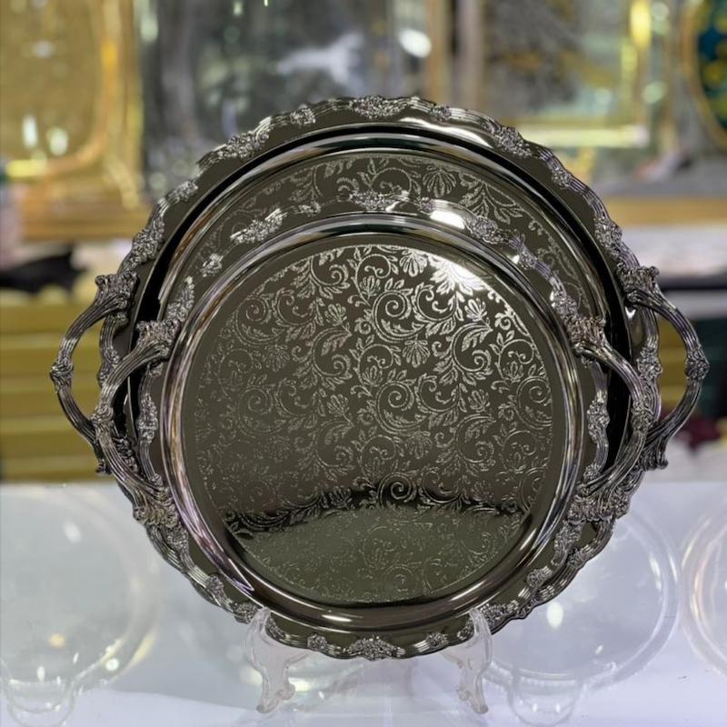 سینی دو سایز اماراتی استیل کد 4051