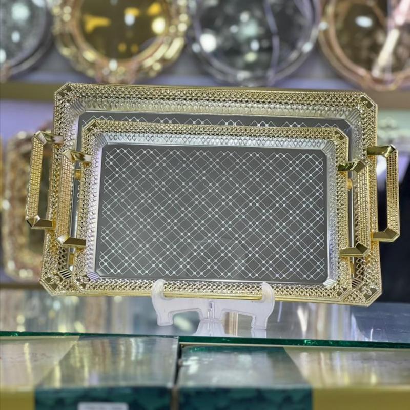 سینی دو سایز اماراتی استیل کد 4052