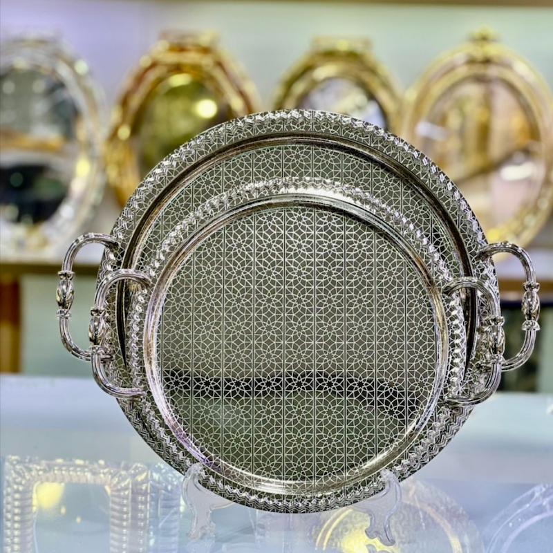 سینی دو سایز اماراتی استیل کد 4053