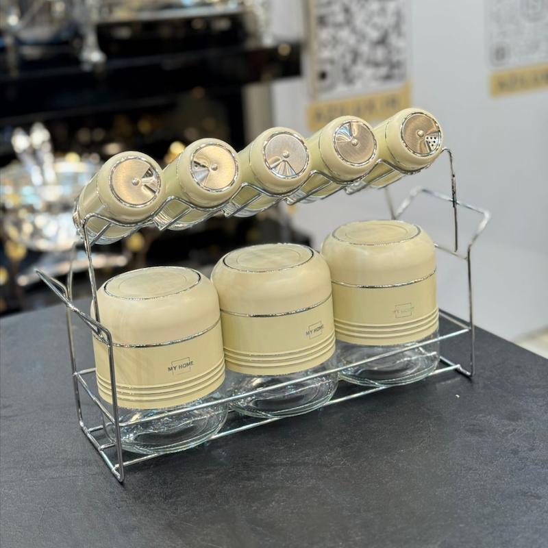 ست پاسماوری ادویه دو طبقه همراه با استند