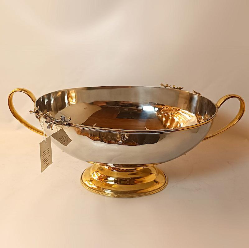 کشکول بزرگ استیل برنج هندی گل 