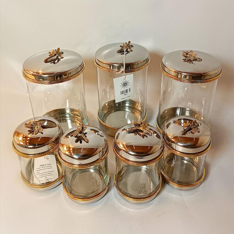 ست کامل بانکه شیشه ای استیل برنج هندی 