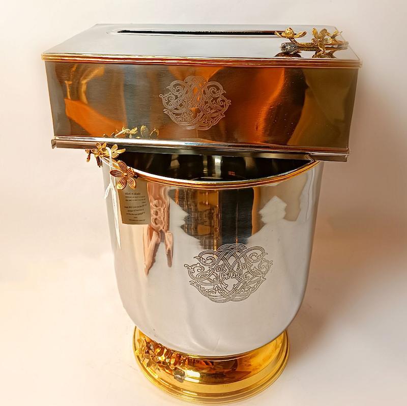 ست سطل و جا دستمالی  استیل برنج هندی 