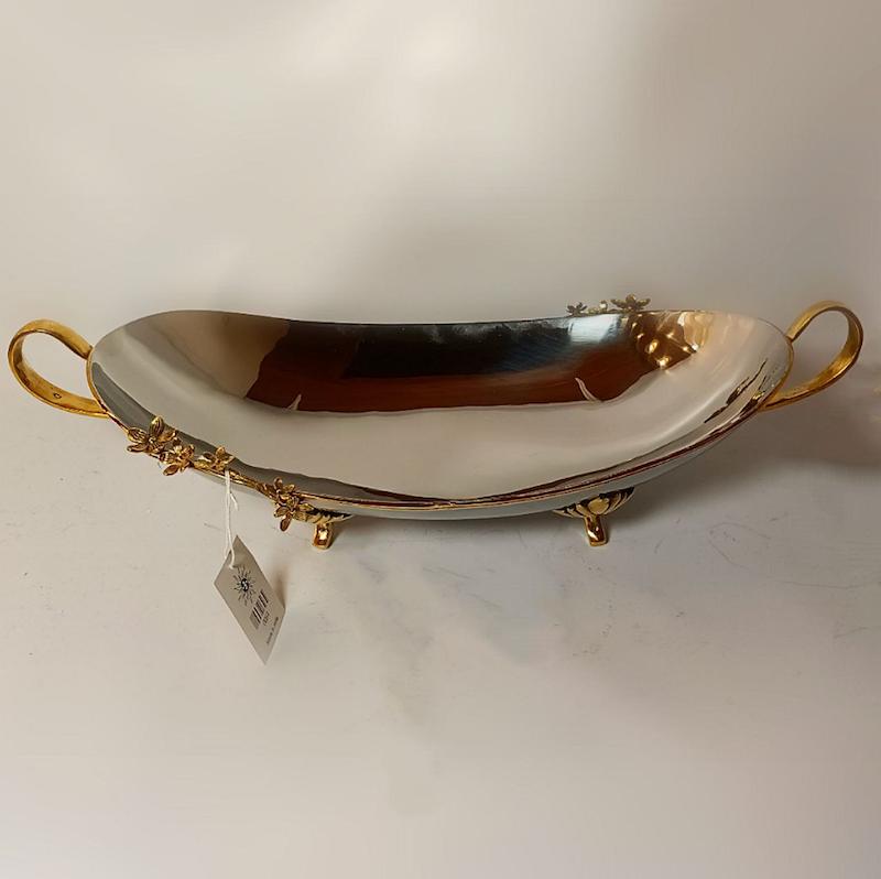 کشکول بزرگ استیل برنج هندی گل 