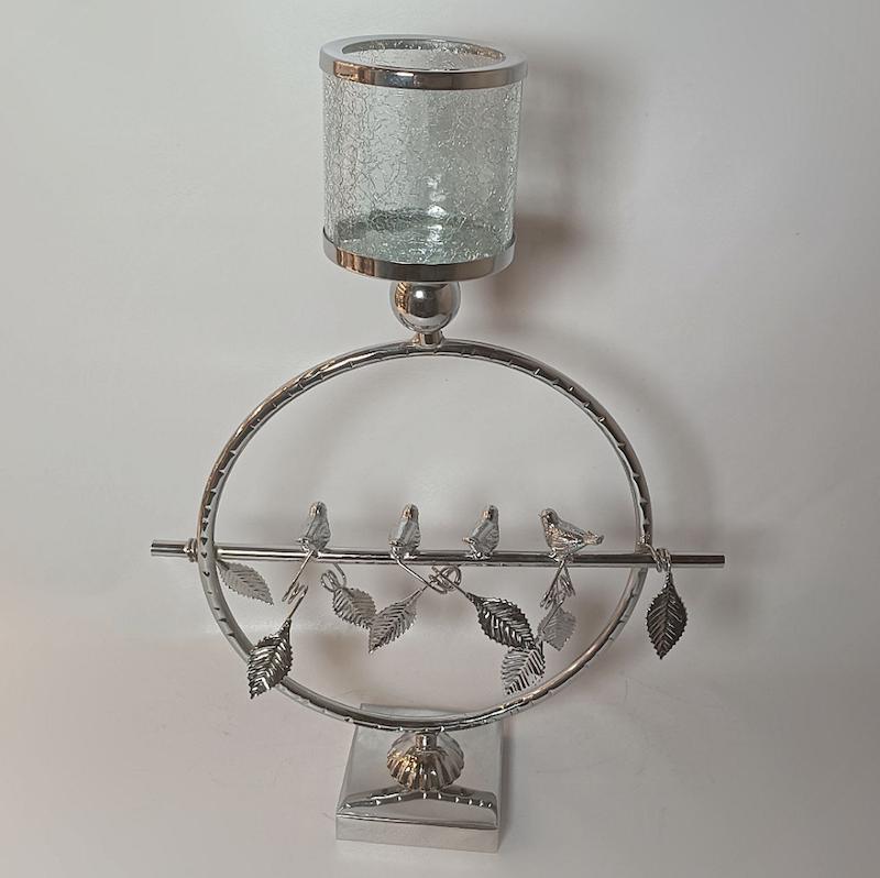  شمعدان پرنده خطی ۲۸۰۲ نقره ای