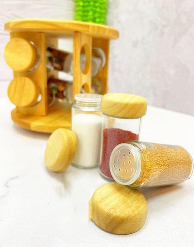 استند ادویه گرد گردون چوب رابر 