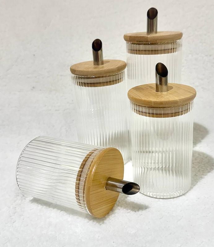 شکر ریز پیرکس شیار دار گرد درب بامبو سرریز استیل 