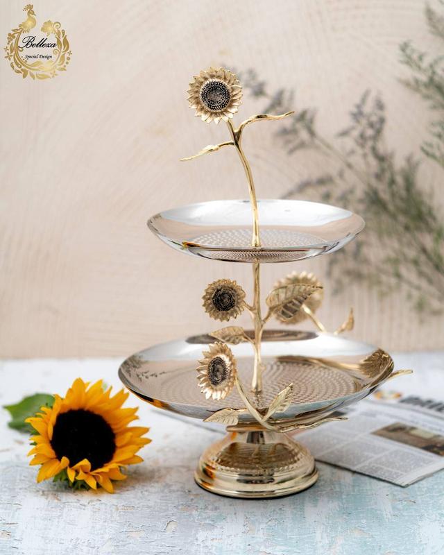 شیرینی خوری دوطبقه استیل آفتابگردون 