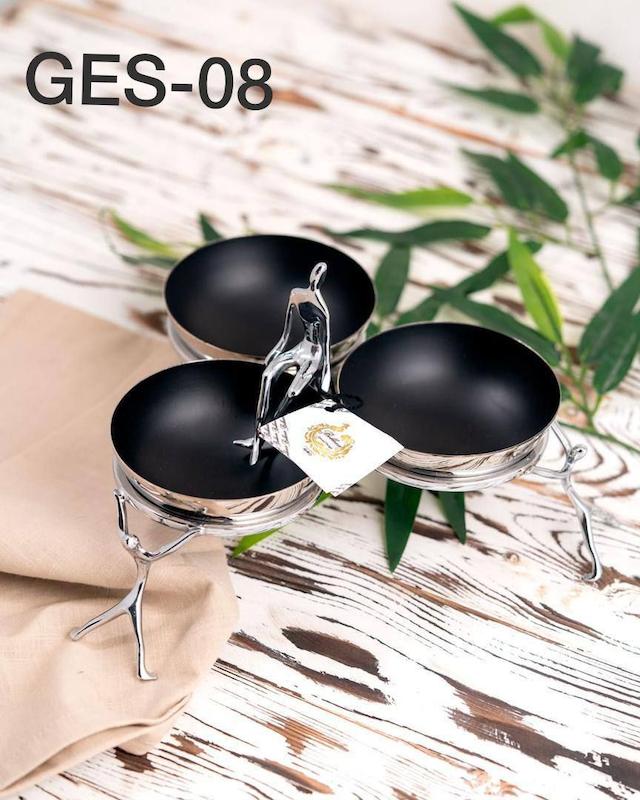 اردوخوری سه خونه مدل ژستو برنجی کد 08 