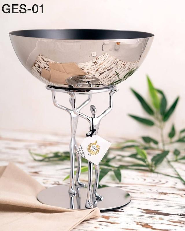 میوه خوری قدح مدل ژستو برنجی کد 01