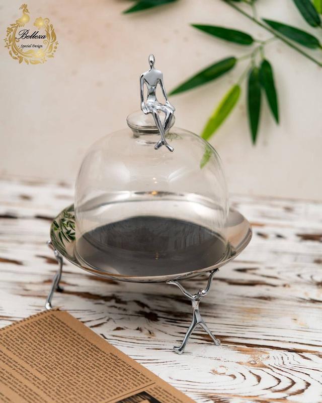 کاپ کیک با درب پیرکس کوچک مدل ژستو برنجی