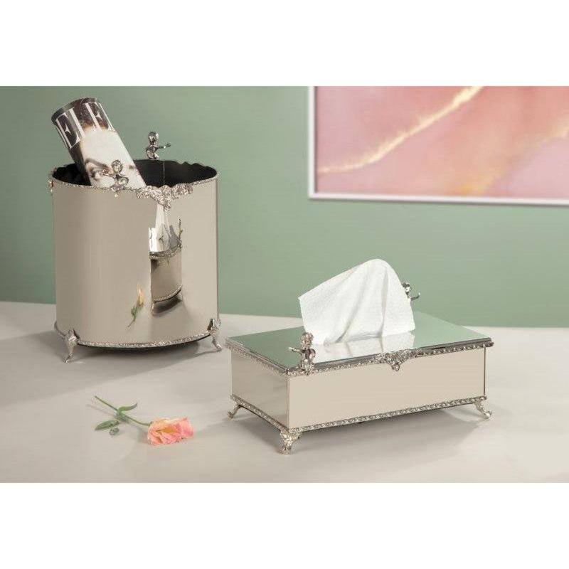 سطل و جای دستمال فرشته نقره ای 