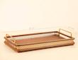 سینی مستطیل بزرگ و متوسط خشتی طلائی 