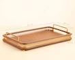 سینی مستطیل بزرگ و متوسط خشتی طلائی 