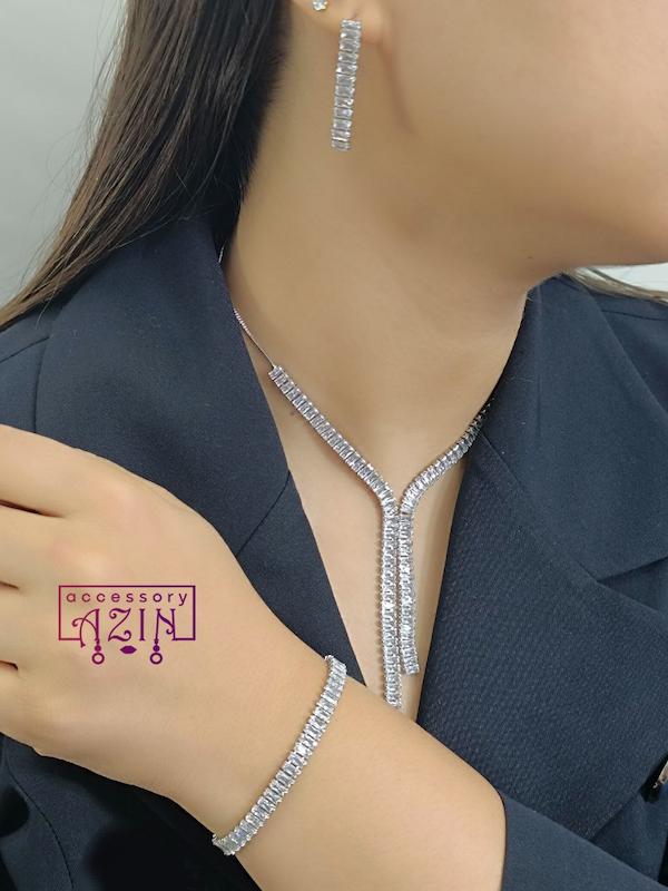 نیم ست جواهری تنیسی 