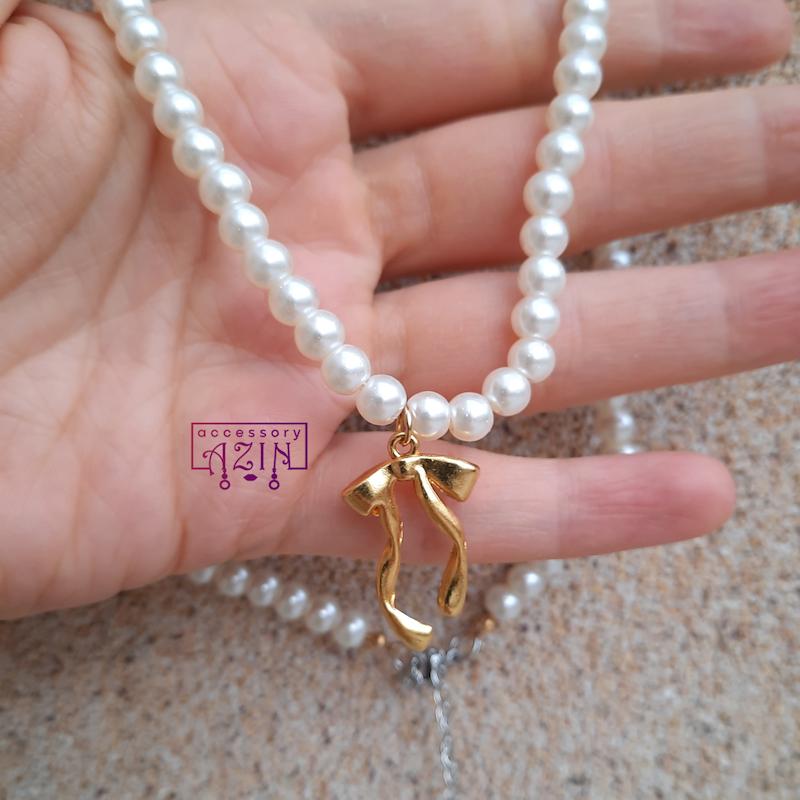 گردنبند مروارید و استیل