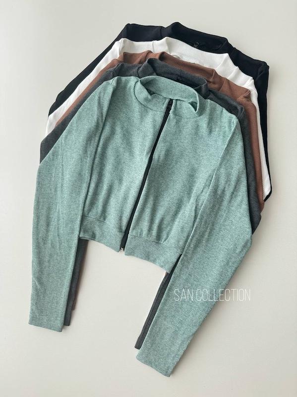 کراپ ـــ جلو زیپ استین بلند ــ جدید