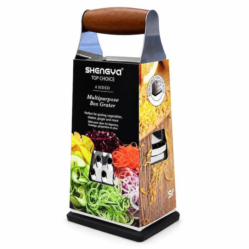 رنده 4 طرفه استیل دسته چوبی برند شنگیا