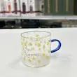 RADA-6 - شات قهوه پیرکس طرح GM بابونه دسته رنگی
