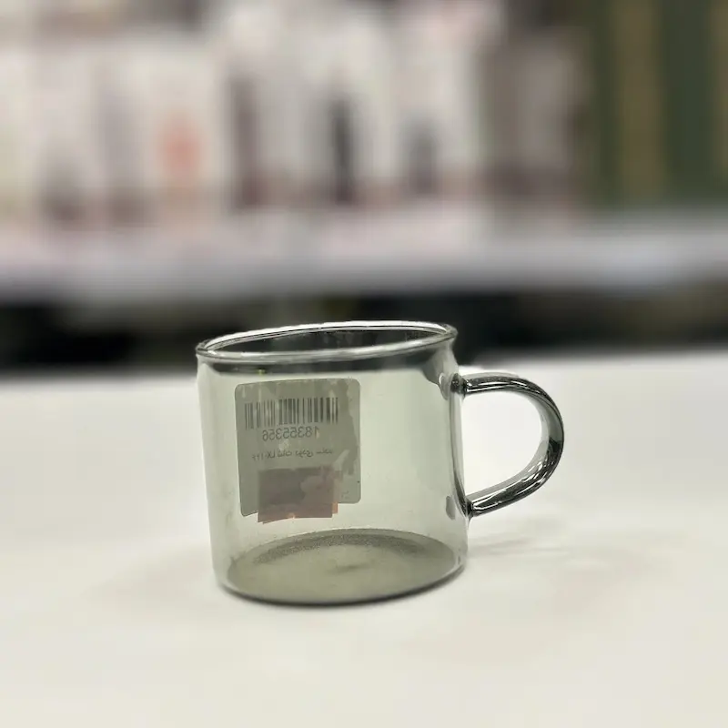 LX-126 - فنجان ساده شیشه دودی دودی خاص جنس پیرکس