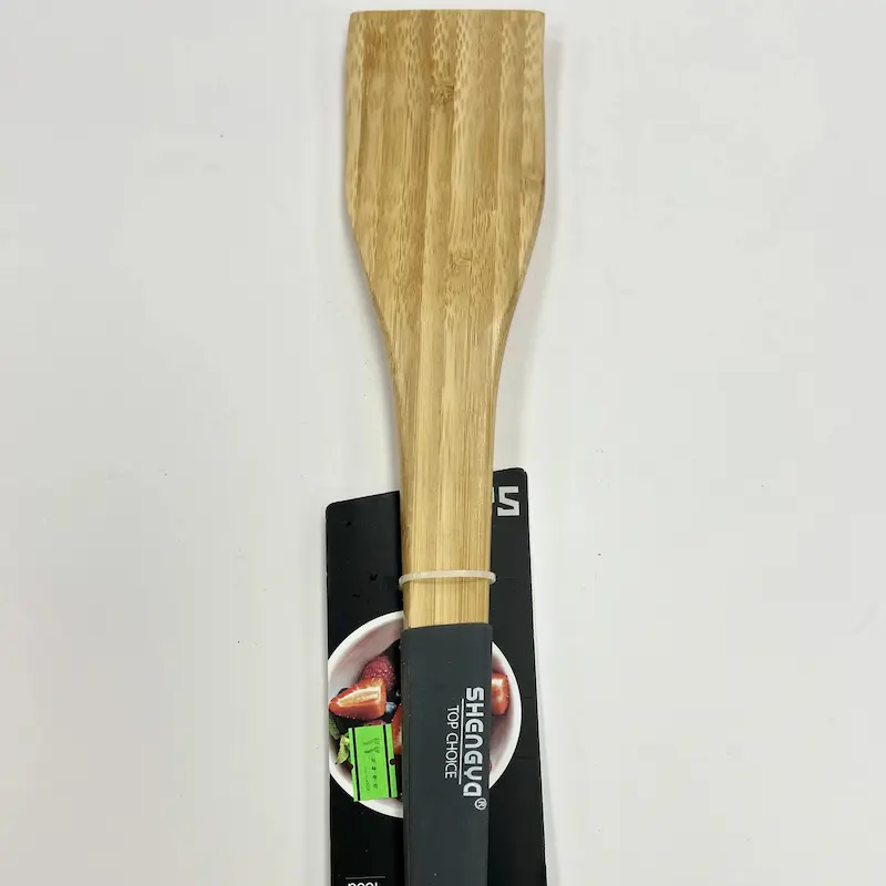 K1088 - کفگیر چوبی جنس بامبو دسته سیلیکونی نسوز