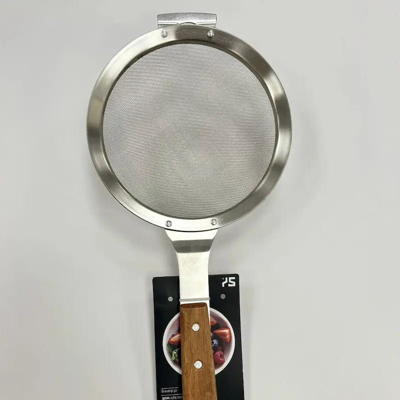 B6518 - صافی استیل دسته بامبو 16 سانتی سایز بزرگ