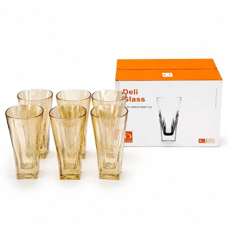 لیوان کشیده بژ برند DELI GLASS