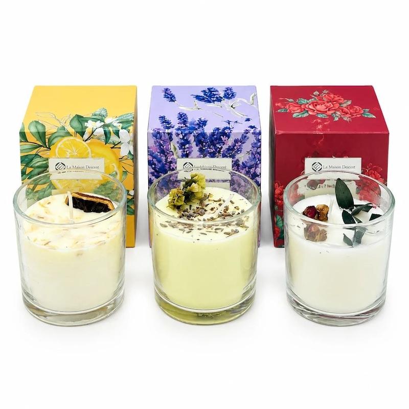 شمع لیوانی معطر با 3 رایحه متخلف 