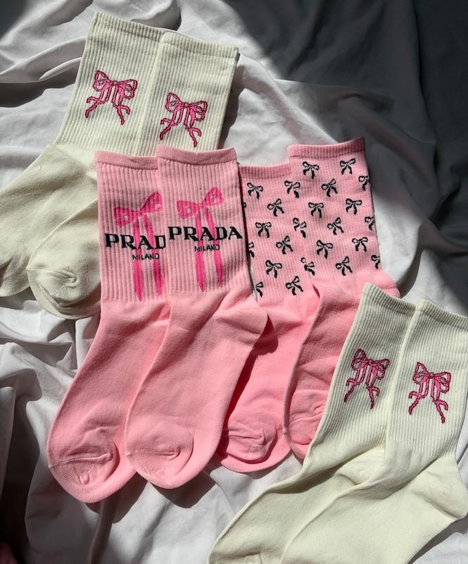 جوراب پاپیونی صورتی🎀