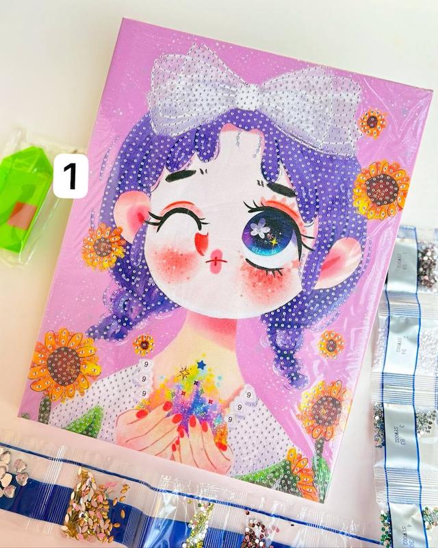 بوم نقاشی الماسی دخترک