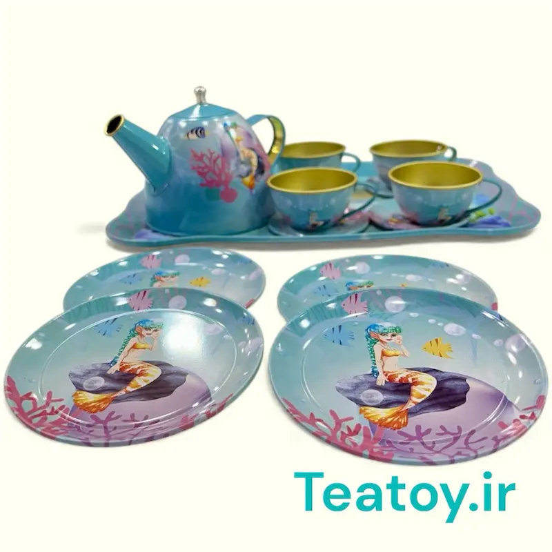 ست چای‌خوری تمام فلزی طرح پری دریایی ۶۲۰.۳ 