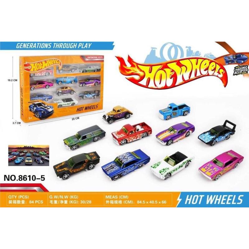 ست ۱۰ عددی ماشین‌های فلزی هات ویلز (Hot Wheels) کد ۸۶۱۰.۵