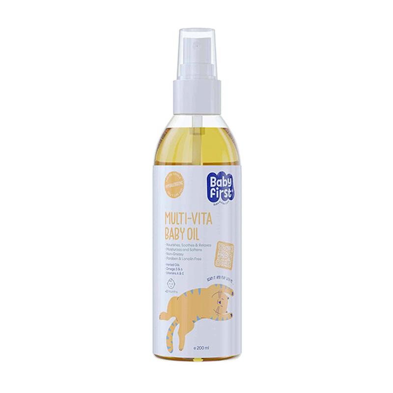 روغن بچه ویتامینه بیبی فرست حجم ۲۰۰ میل baby first