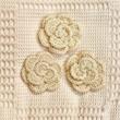 پتو دورپیچ کلاهدار کتان رزبرن هندمید فلاور Handmade Flower