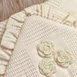 پتو دورپیچ کلاهدار کتان رزبرن هندمید فلاور Handmade Flower