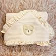 پتو دورپیچ کلاهدار کتان رزبرن هندمید بیر Handmade Bear 