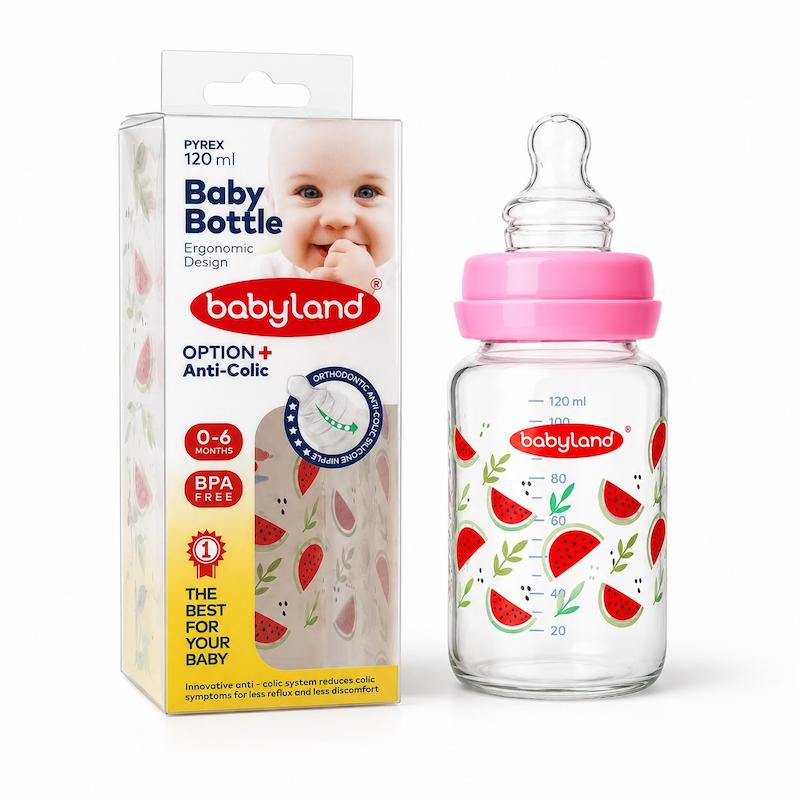 شیشه شیر پیرکس ارتودنسی 0-6 ماه بی بی لند کد 439
