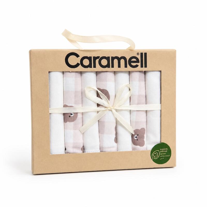 دستمال نخی صورت نوزاد کارامل Caramell کد ۲۴۱۴