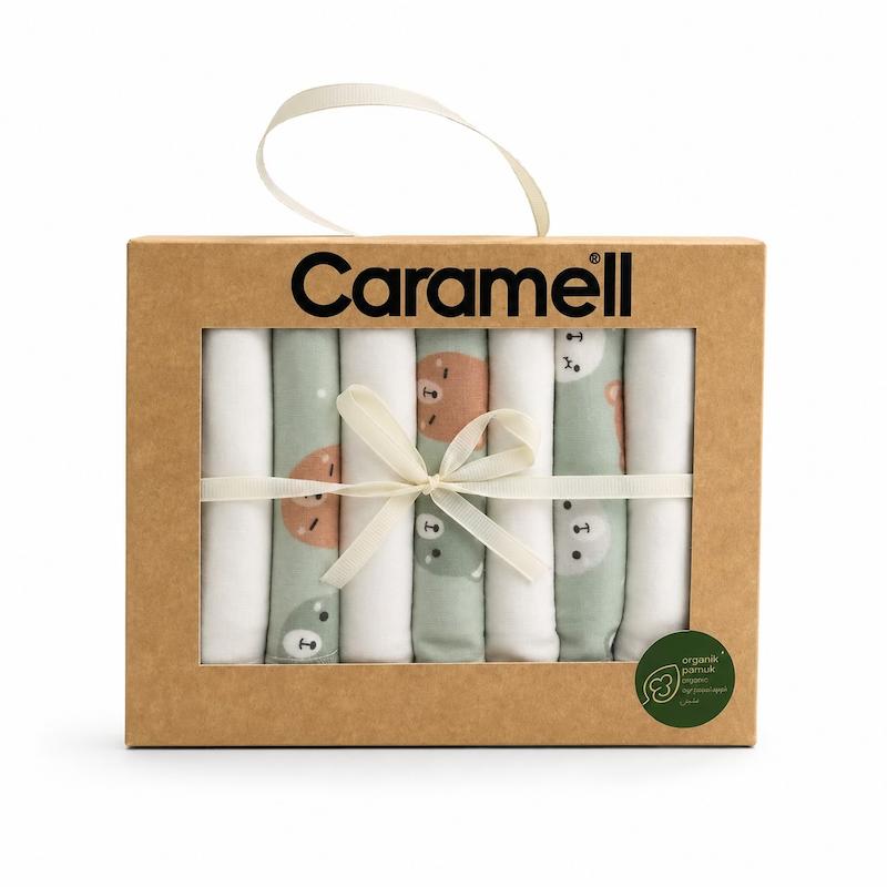 دستمال نخی صورت نوزاد کارامل Caramell کد 2409