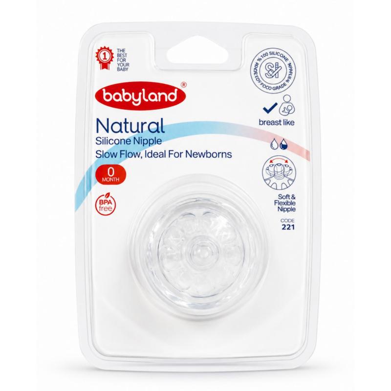 سرشیشه نچرال نیوبورن ( نیم قطره ) بی بی لند کد ۲۲۱ colic-ez nipple touch technology 