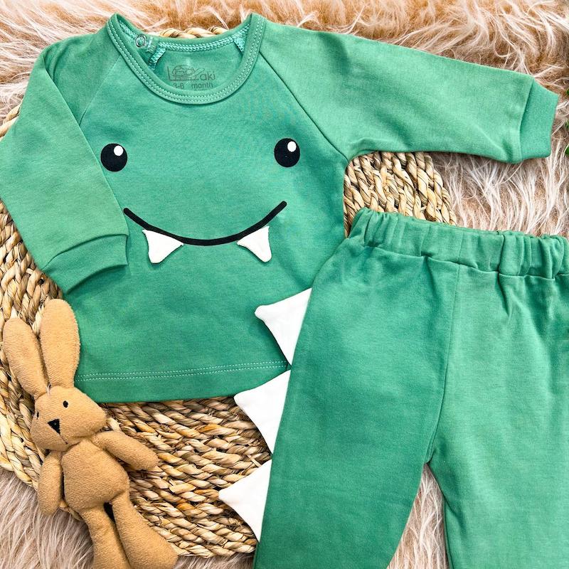 آستین بلند و شلوار لاکی هیولا سبز کد ۶۰۴۰