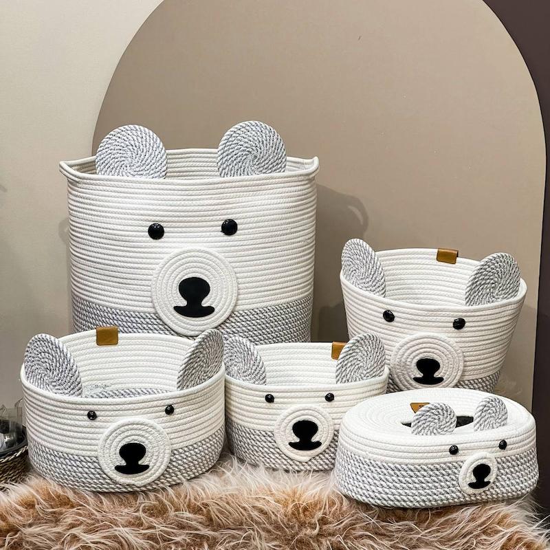 ست کامل ۵ تکه سبد قیطان دوزی کد ۱۸