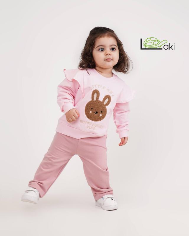 آستین بلند و شلوار لاکی خرگوش چین دار ۶۰۶۲ ( دورس )