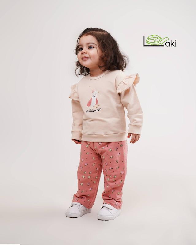 آستین بلند و شلوار لاکی اردک چین دار کد ۶۰۶۳ ( دورس )