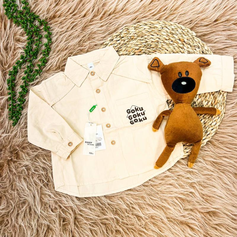 پیراهن وارداتی پسرانه کتان کرم Goku ۲۰۰۷۱