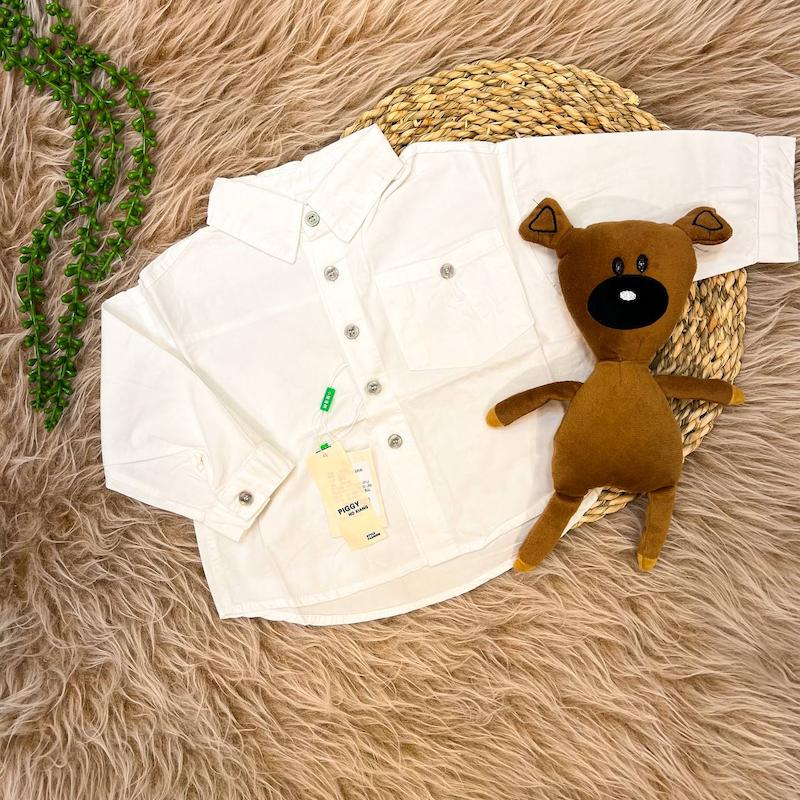 پیراهن وارداتی پسرانه کتان سفید ۲۰۰۶۲