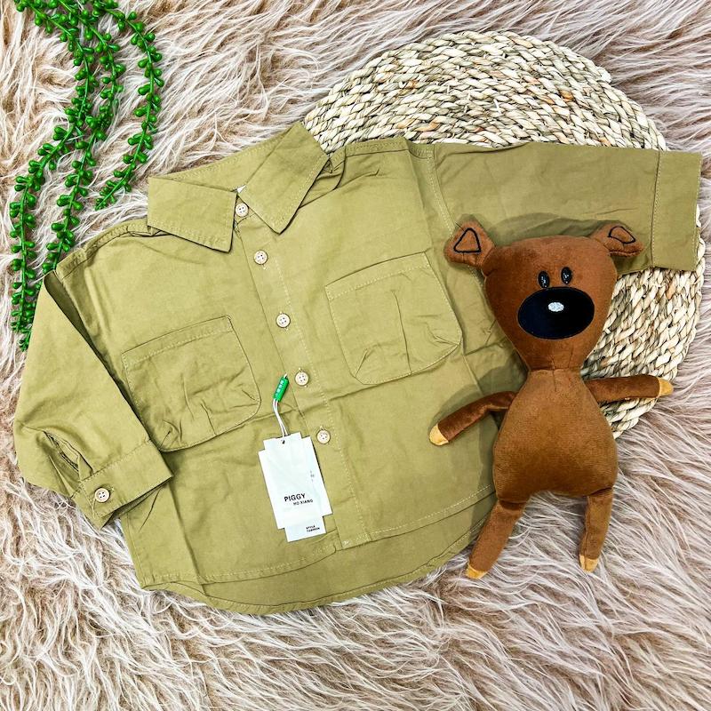 پیراهن وارداتی پسرانه کتان سبز ۲۰۰۷۰