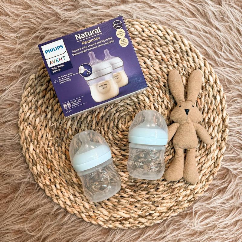 شیشه شیر ۲ عددی اونت ۱۲۵ میل  Philips Avent Natural Response Baby Bottle, 0m+, 125ml اصل