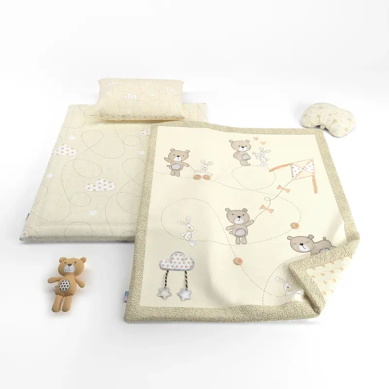 رختخواب چهار تکه نوزادی رزبرن بیر اند کایت Bear And Kite  , رختخواب نوزاد